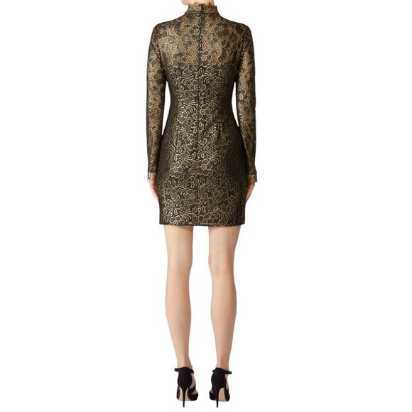 Rachel Zoe Metallic Hunter Lace Detail Muddy Dress in Black Size 10 MSRP: $465 - Picture 3 of 9